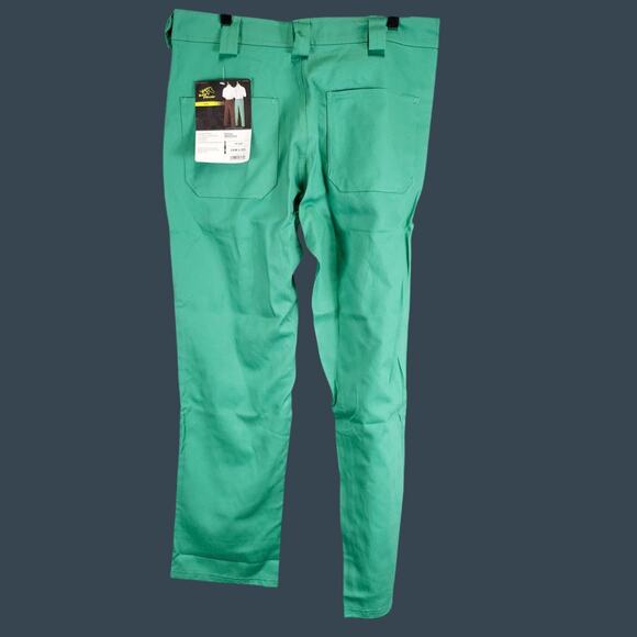 Men's Black Stallion Flame Resistant Cotton Work Pants 34W X 32 Green - Picture 2 of 7